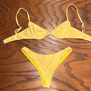 Fae Swimwear Bikini Set Yellow | Top Size S Bottom Size M